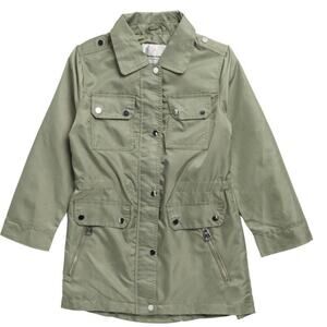 Urban Republic Kids Hooded Twill Anorak Jacket Olive Green NWT M- 5/6